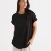 Australia Cotton Extended Roll Cuff Tee-Sussan Online