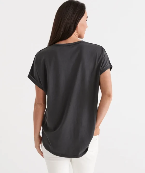 Australia Cotton Extended Roll Cuff Tee-Sussan Online