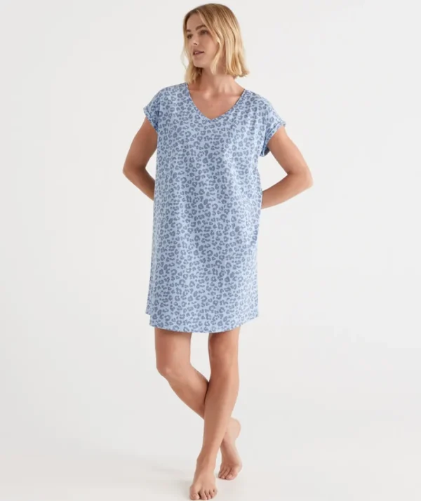 Australian Cotton Animal V Neck Nightie-Sussan Cheap