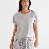 Australian Cotton Contrast Pyjama Top-Sussan Outlet