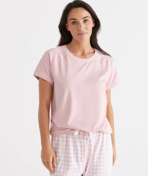 Australian Cotton Contrast Pyjama Top-Sussan Outlet