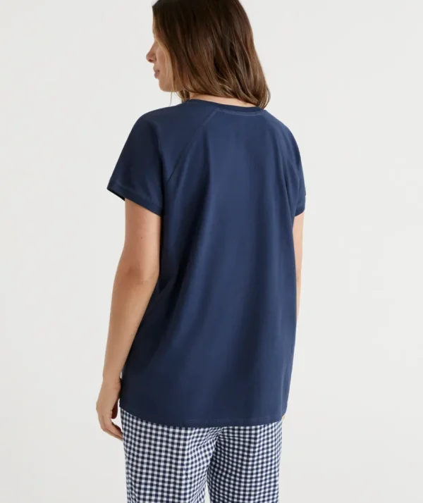 Australian Cotton Contrast Trim Pyjama Top-Sussan Best Sale