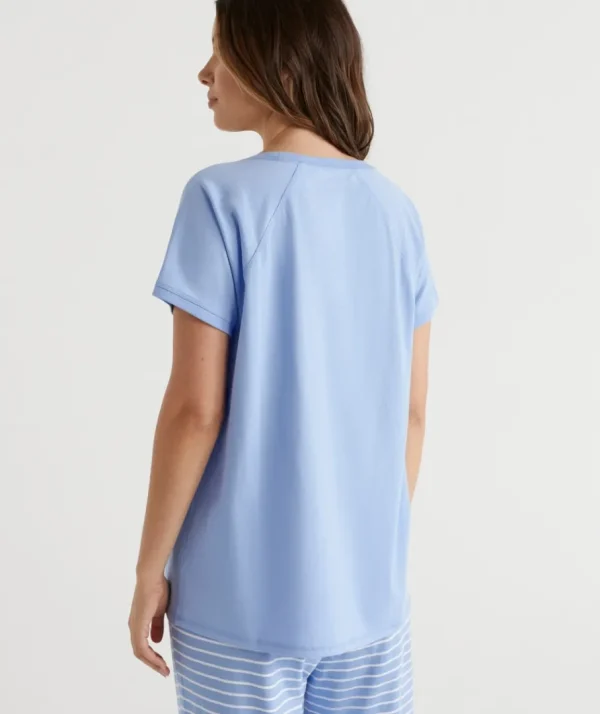 Australian Cotton Contrast Trim Pyjama Top-Sussan Best Sale