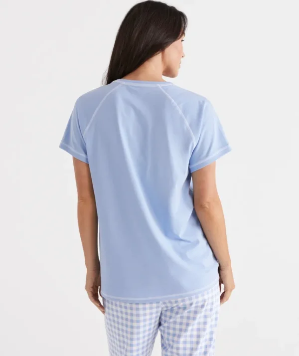 Australian Cotton Contrast Pyjama Top-Sussan Outlet