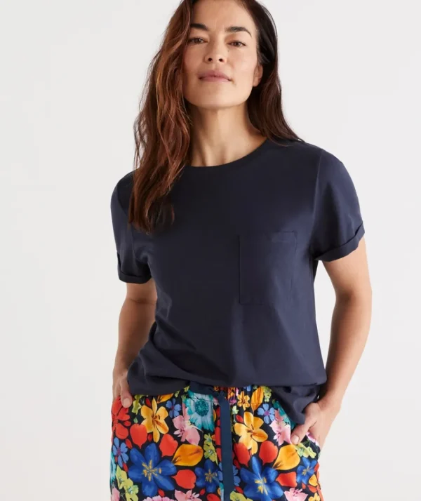 Australian Cotton Crew Neck Pyjama Top-Sussan Fashion