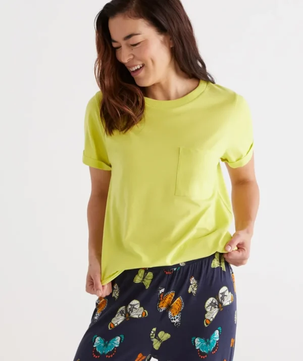 Australian Cotton Crew Neck Pyjama Top-Sussan Flash Sale