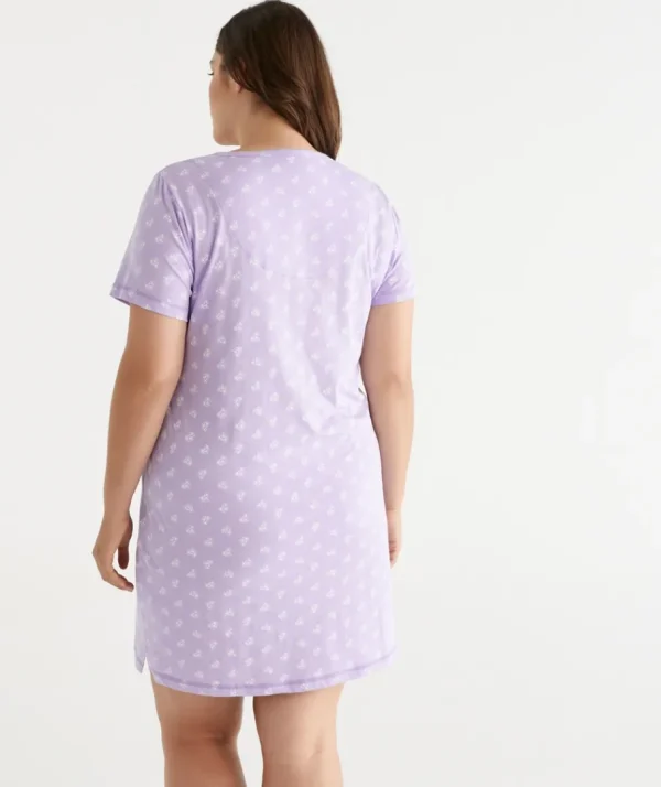 Australian Cotton Floral Henley Nightie-Sussan Best Sale