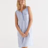 Australian Cotton Gingham Sleeveless Nightie-Sussan Discount