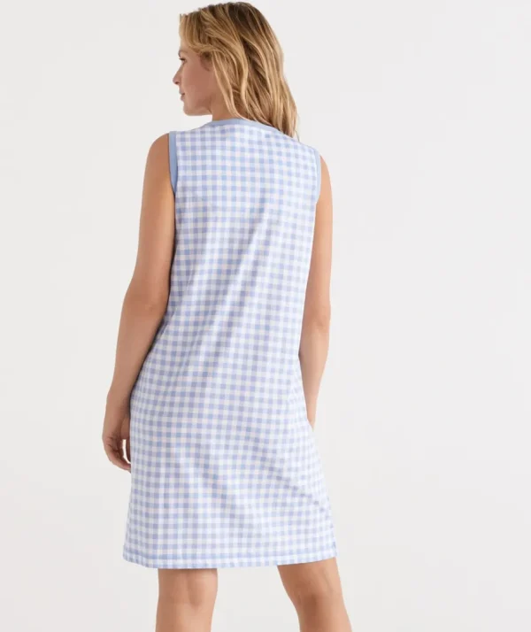 Australian Cotton Gingham Sleeveless Nightie-Sussan Store