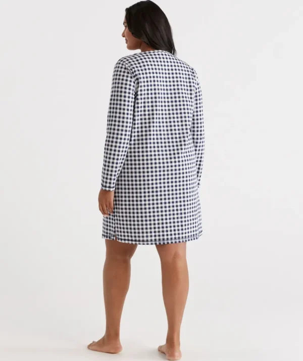 Australian Cotton Gingham Long Sleeve Night-Sussan Best Sale