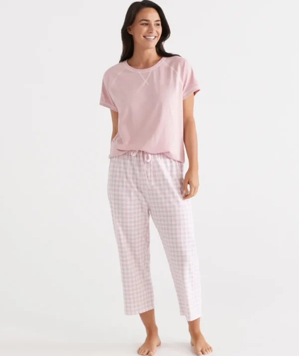 Australian Cotton Gingham ¾ Pyjama Pant-Sussan Best