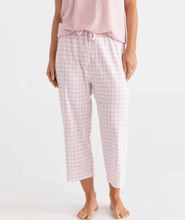 Australian Cotton Gingham ¾ Pyjama Pant-Sussan Best