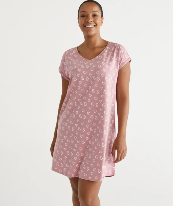 Australian Cotton Heart V Neck Nightie-Sussan Online