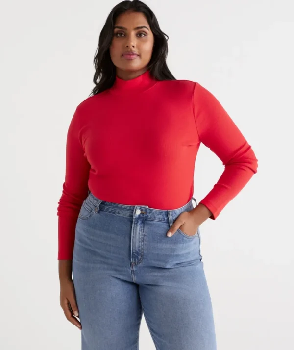 Australian Cotton Rib Mock Top-Sussan Best Sale