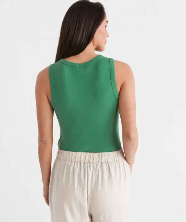 Australian Cotton Rib Racer Tank-Sussan Flash Sale