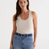 Australian Cotton Scoop Rib Tank-Sussan Sale