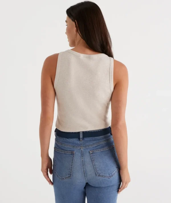 Australian Cotton Scoop Rib Tank-Sussan Flash Sale