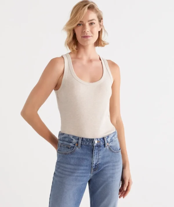 Australian Cotton Scoop Rib Tank-Sussan Sale