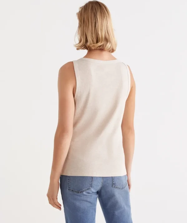 Australian Cotton Scoop Rib Tank-Sussan Sale