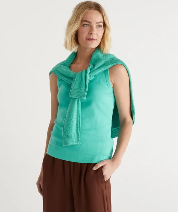 Australian Cotton Scoop Rib Tank-Sussan Sale