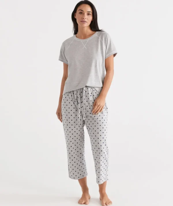 Australian Cotton Spot ¾ Pyjama Pant-Sussan Hot