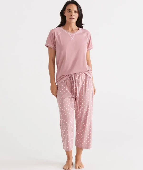 Australian Cotton Spot ¾ Pyjama Pant-Sussan Hot