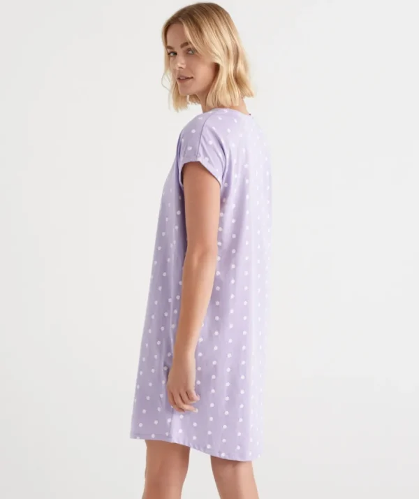 Australian Cotton Spot V Neck Nightie-Sussan Best