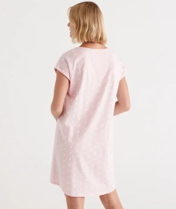 Australian Cotton Spot V Neck Nightie-Sussan Best