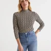 Australian Cotton Stamp Geo Rib Top-Sussan Outlet