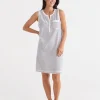 Australian Cotton Stripe Sleeveless Nightie-Sussan Flash Sale