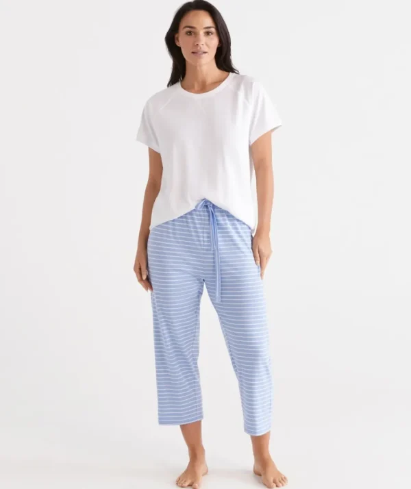 Australian Cotton Stripe ¾ Pyjama Pant-Sussan Hot