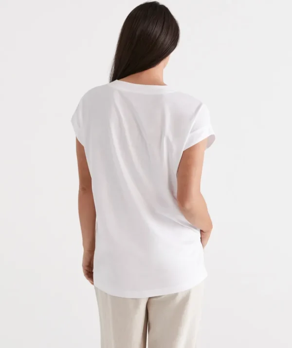 Australian Cotton V-Neck Tee-Sussan Discount