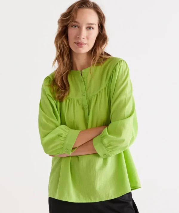 Australian Cotton Yoke Blouse-Sussan Fashion