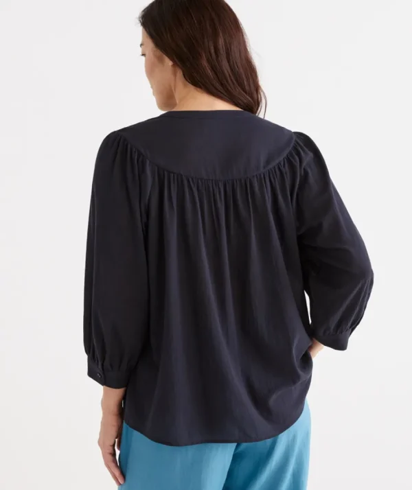 Australian Cotton Yoke Blouse-Sussan Fashion