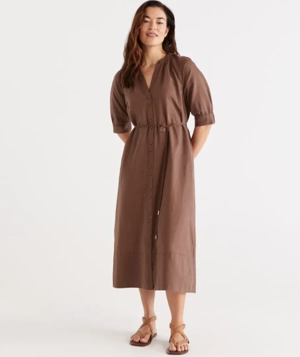 Belted Midi Dress-Sussan Store