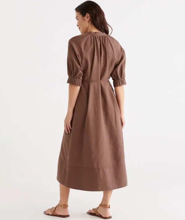 Belted Midi Dress-Sussan Store