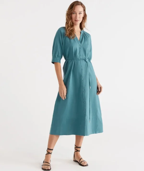 Belted Midi Dress-Sussan Store