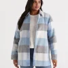 Blue Check Shacket-Sussan Discount