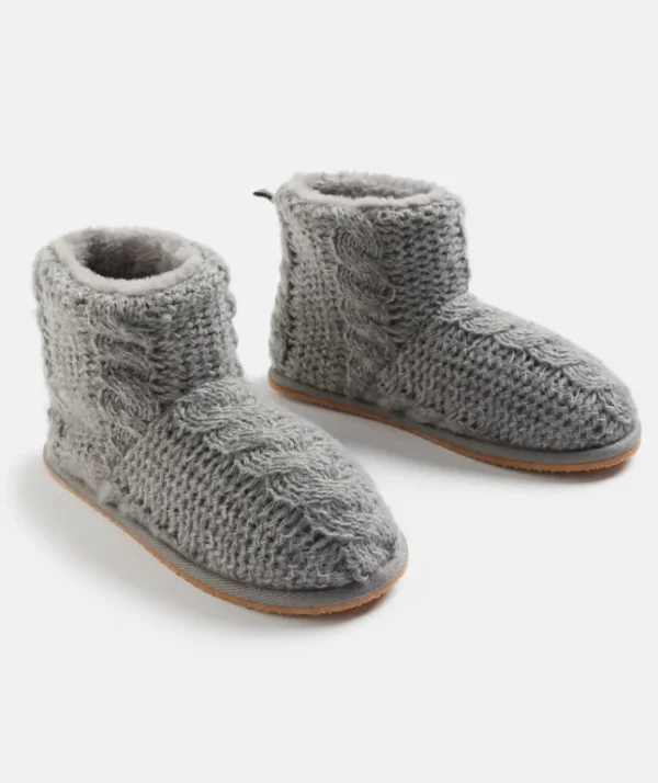 Cable Knit Teddy Boot-Sussan Online