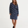 Celestial Print Australian Cotton Henley Nightie-Sussan Outlet