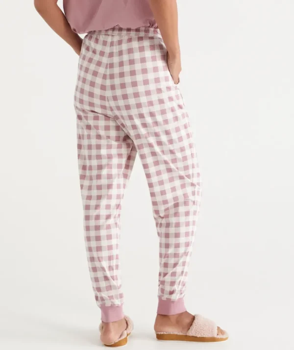 Check Print Australian Cotton Knit Pyjama Pant-Sussan Fashion