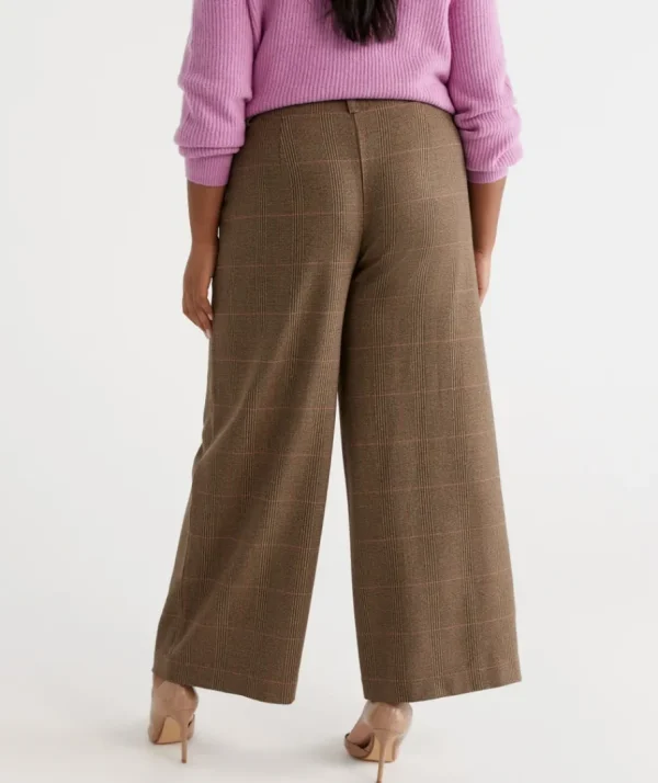 Check Wide Leg Pant-Sussan Shop