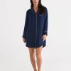 Contrast Satin Nightshirt-Sussan Fashion