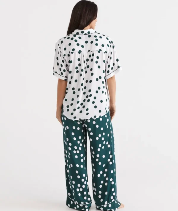 Contrast Spot Pyjama Set-Sussan New