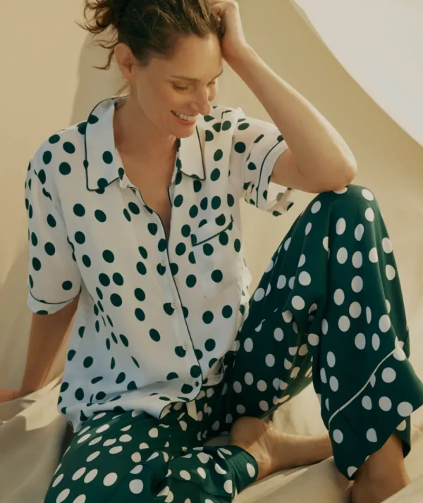 Contrast Spot Pyjama Set-Sussan New