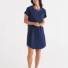 Contrast Trim T-Shirt Nightie-Sussan Fashion