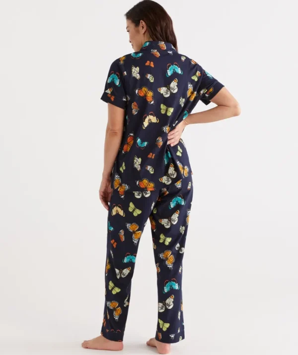 Cotton Butterfly Print Pyjama Set-Sussan Best