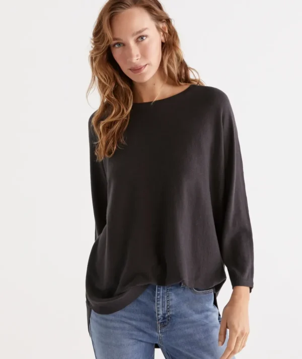 Cotton Curved Hem Pull Over-Sussan Sale