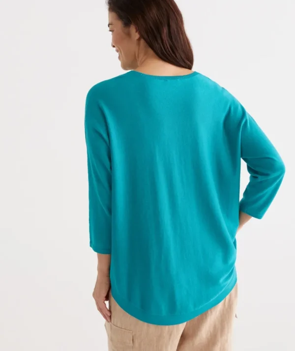 Cotton Curved Hem Pull Over-Sussan New