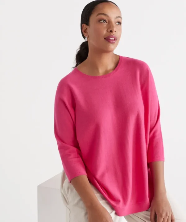 Cotton Curved Hem Pull Over-Sussan New